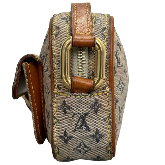 Louis Vuitton Mini Lin Juliet Shoulder Crossbody Bag Monogram Tan Gray Navy - Picture 7 of 17